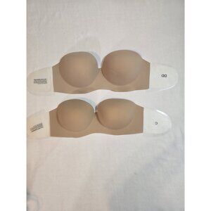 Backless, Strapless Adhesive‎ bras in beige size C & size DD